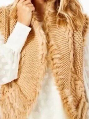 Lilly Pulitzer faux fur and knit vest
